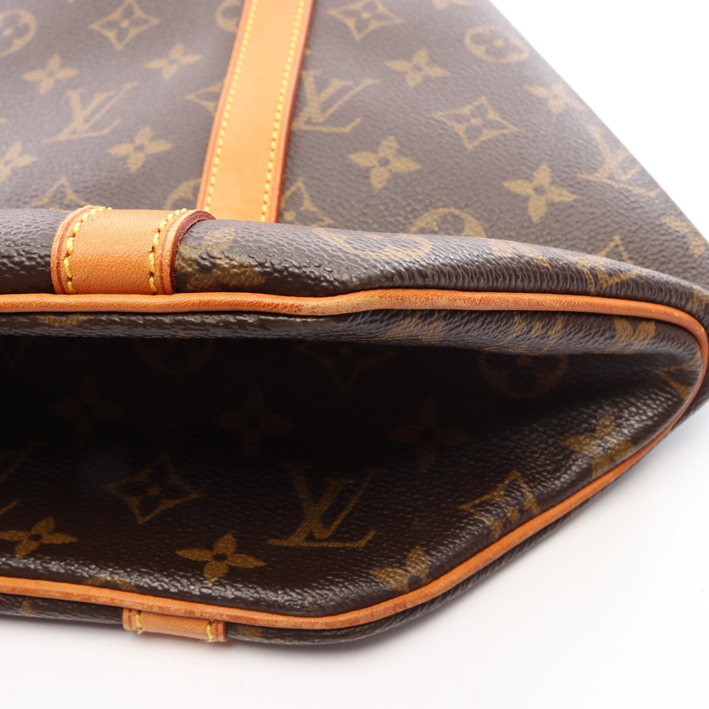 サックショッピング モノグラム ショルダーバッグ トートバッグ PVC レザー ブラウン ルイヴィトン バッグ LOUIS VUITTON