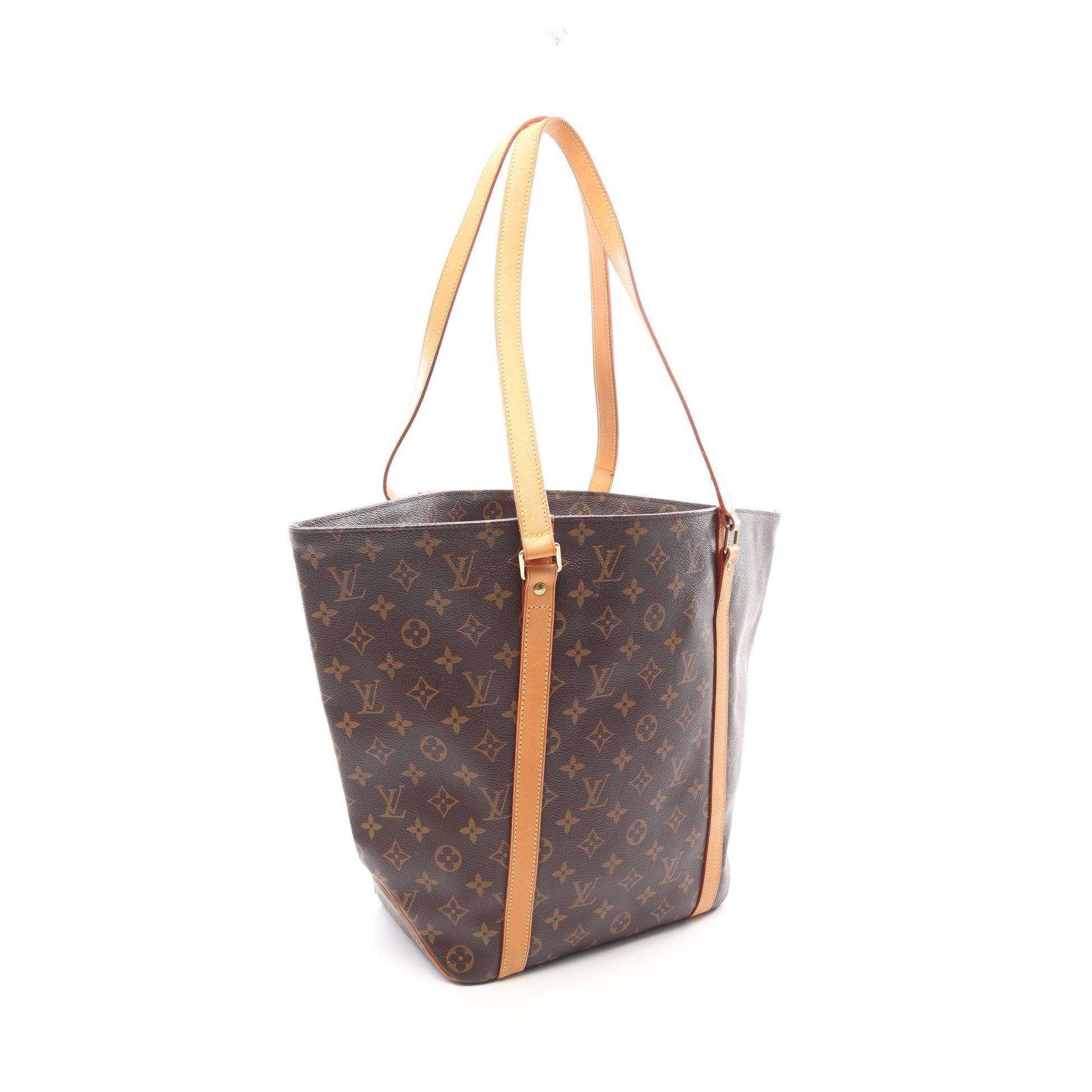 サックショッピング モノグラム ショルダーバッグ トートバッグ PVC レザー ブラウン ルイヴィトン バッグ LOUIS VUITTON