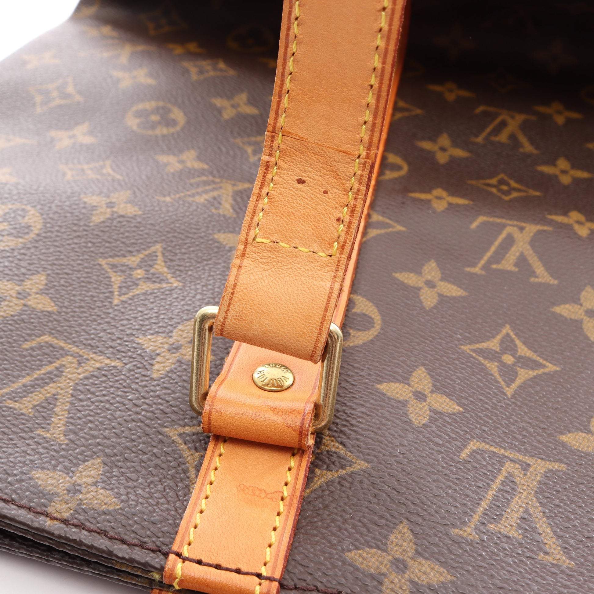 サックショッピング モノグラム ショルダーバッグ トートバッグ PVC レザー ブラウン ルイヴィトン バッグ LOUIS VUITTON