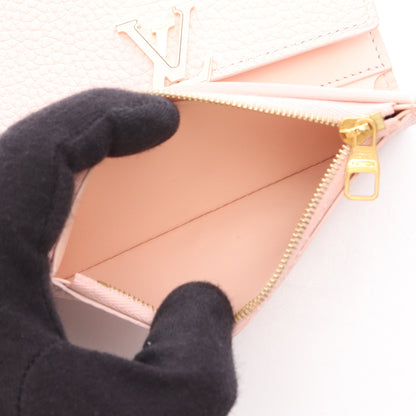 ポルトフォイユ カプシーヌ コンパクト ジャスミンピンク 三つ折り財布 レザー ライトピンク ルイヴィトン