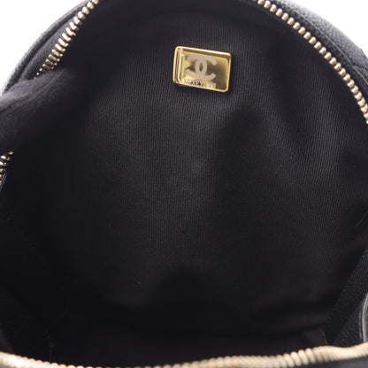 マトラッセラウンド 2WAY チェーンショルダーバッグ キャビアスキン ブラック ゴールド金具 シャネル バッグ CHANEL