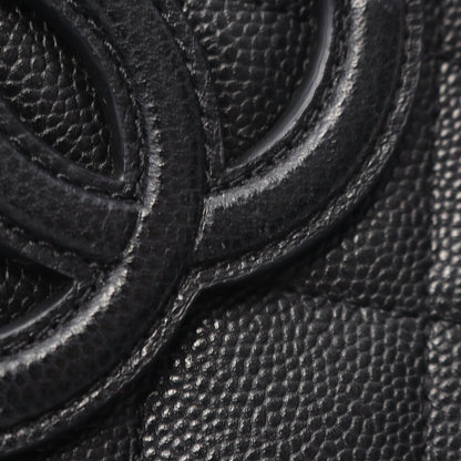 マトラッセラウンド 2WAY チェーンショルダーバッグ キャビアスキン ブラック ゴールド金具 シャネル バッグ CHANEL