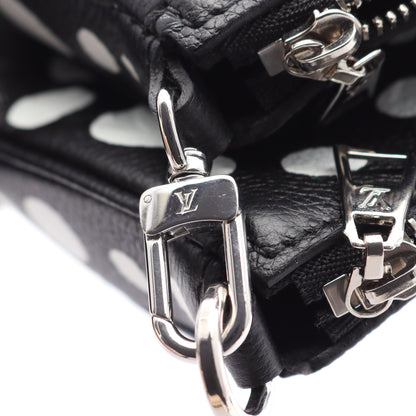 LV × YK ミュルティ ポシェット アクセソワール モノグラムインフィニティドット ノワール 草間彌生 ショルダーバッグ レザー ブラック ホワイト ルイヴィトン