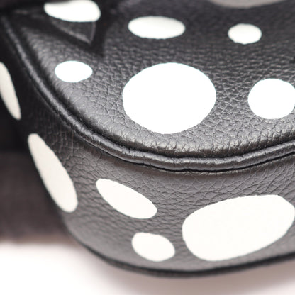 LV × YK ミュルティ ポシェット アクセソワール モノグラムインフィニティドット ノワール 草間彌生 ショルダーバッグ レザー ブラック ホワイト ルイヴィトン