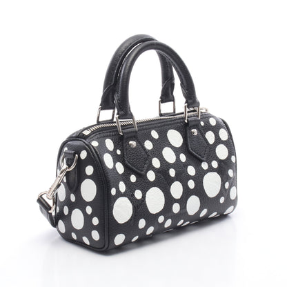 LOUIS VUITTON × yayoi kusama ナノスピーディ インフィニティドット 2WAY ショルダーバッグ PVC レザー ブラック ホワイト ルイヴィトン