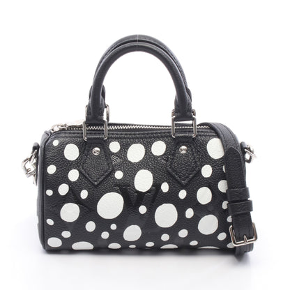 LOUIS VUITTON × yayoi kusama ナノスピーディ インフィニティドット 2WAY ショルダーバッグ PVC レザー ブラック ホワイト ルイヴィトン