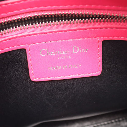LADY DIOR レディディオール カナージュ 2WAY ハンドバッグ レザー ピンク ライトパープル ブラック クリスチャンディオール