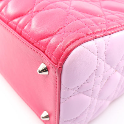LADY DIOR レディディオール カナージュ 2WAY ハンドバッグ レザー ピンク ライトパープル ブラック クリスチャンディオール