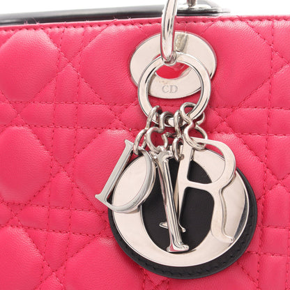 LADY DIOR レディディオール カナージュ 2WAY ハンドバッグ レザー ピンク ライトパープル ブラック クリスチャンディオール