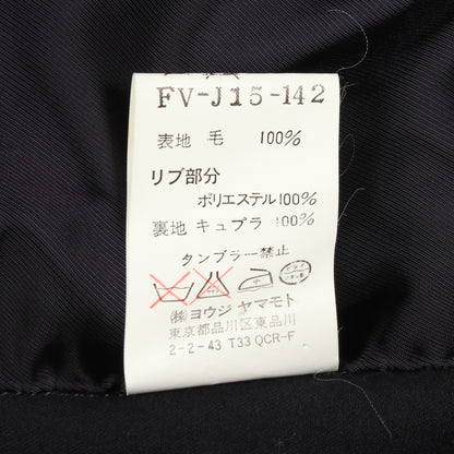片袖 ジャケット ウール ネイビー ヨウジヤマモト アウター Yohji Yamamoto