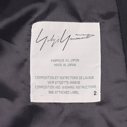 片袖 ジャケット ウール ネイビー ヨウジヤマモト アウター Yohji Yamamoto