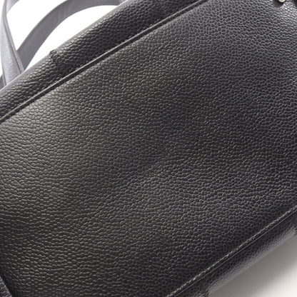 チョコバー ミニボストンバッグ キャビアスキン ブラック シルバー金具 シャネル バッグ CHANEL
