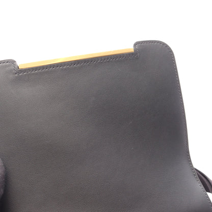 ゲタ ショルダーバッグ シェーブル ブラック ゴールド金具 B刻印 エルメス