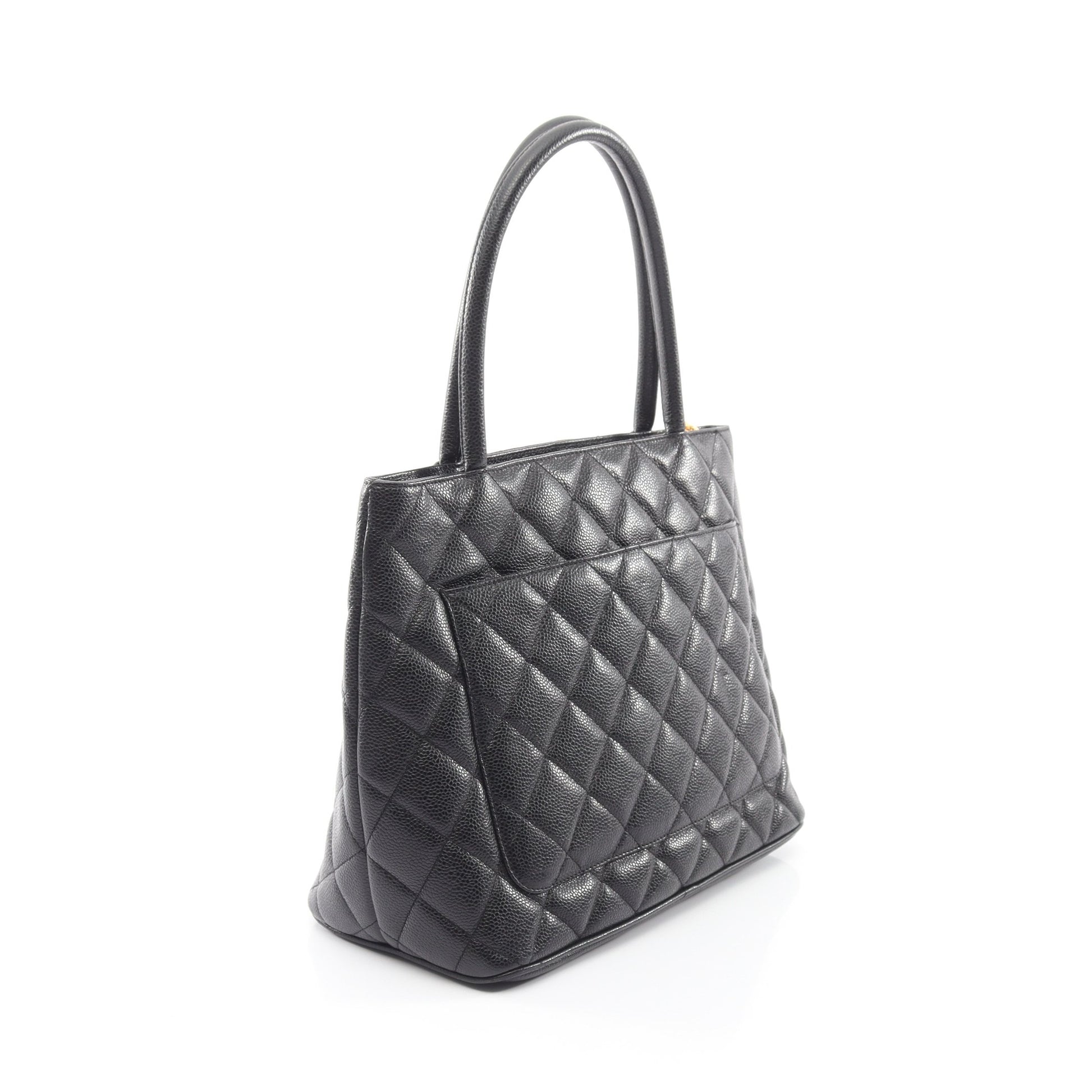 復刻トート ハンドバッグ トートバッグ キャビアスキン ブラック ゴールド金具 シャネル バッグ CHANEL
