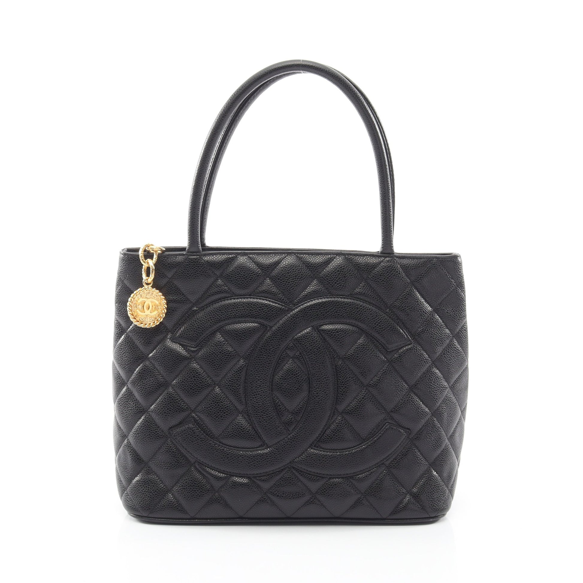 復刻トート ハンドバッグ トートバッグ キャビアスキン ブラック ゴールド金具 シャネル バッグ CHANEL