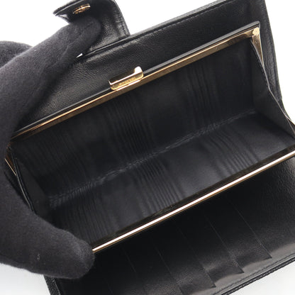 ココマーク 二つ折り長財布 キャビアスキン ブラック ゴールド金具 シャネル 財布・小物 CHANEL