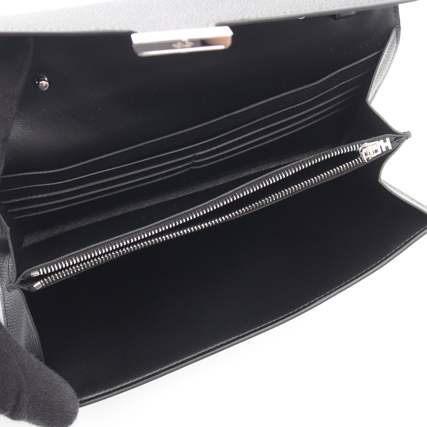 コンスタンス ロング トゥーゴー ショルダーウォレット ヴォーエプソン ブラック シルバー金具 G刻印 エルメス