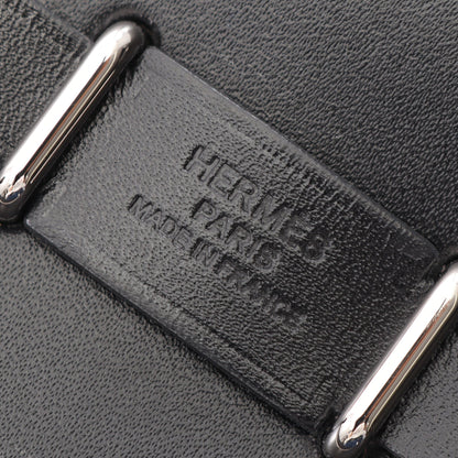エールバッグジップ ミニ ショルダーバッグ トワルミリタリー ヴァッシュハンター ブラック シルバー金具 W刻印 エルメス