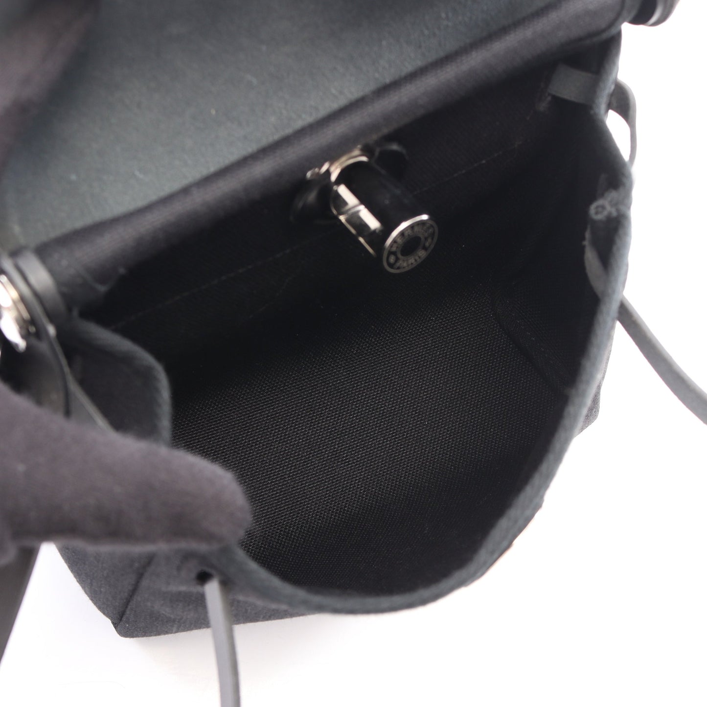 エールバッグジップ ミニ ショルダーバッグ トワルミリタリー ヴァッシュハンター ブラック シルバー金具 W刻印 エルメス