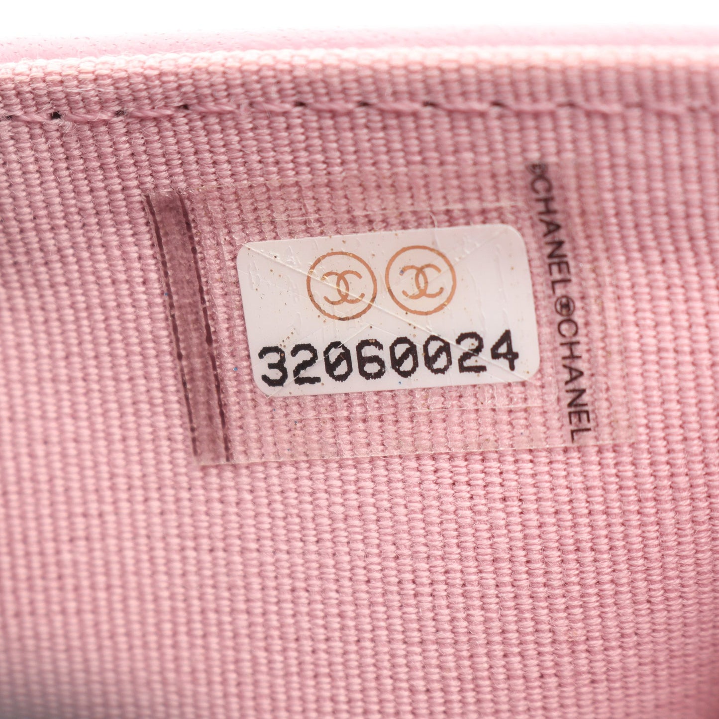 19 ディズヌフ スモールフラップウォレット 三つ折り長財布 ラムスキン ピンク シルバー金具 シャネル