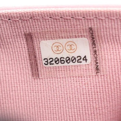 19 ディズヌフ スモールフラップウォレット 三つ折り長財布 ラムスキン ピンク シルバー金具 シャネル