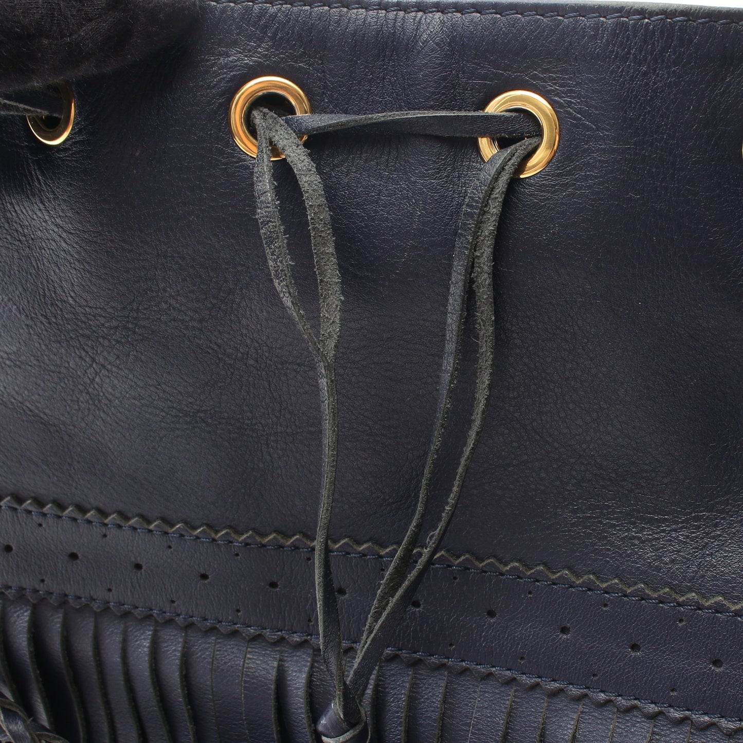 MEDIUM FRINGE CARNIVAL フリンジカーニバル 2WAY ショルダーバッグ レザー ネイビー ジェイアンドエムデヴィッドソン