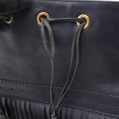 MEDIUM FRINGE CARNIVAL フリンジカーニバル 2WAY ショルダーバッグ レザー ネイビー ジェイアンドエムデヴィッドソン