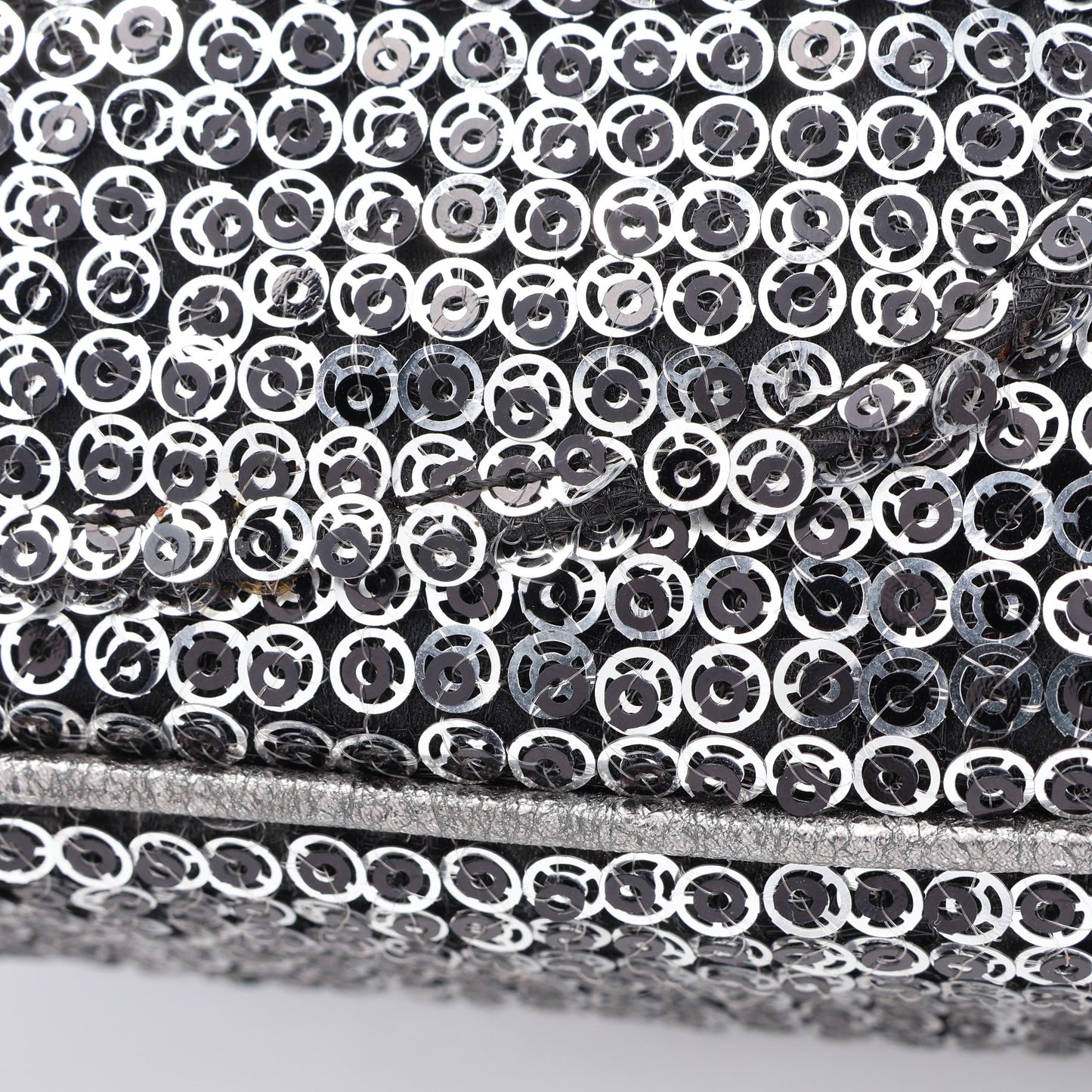 ココマーク Wチェーンショルダーバッグ スパンコール レザー シルバー シルバー金具 シャネル