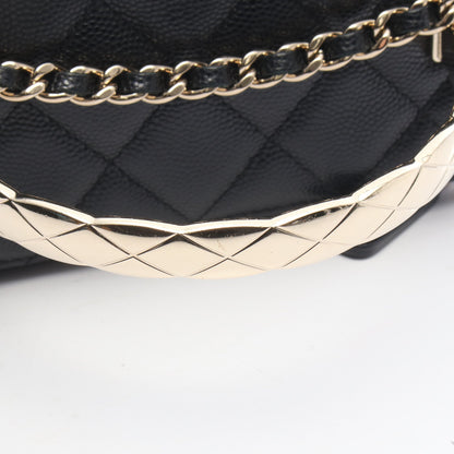 マトラッセ バニティ トップハンドル 2WAY チェーンショルダーバッグ キャビアスキン ブラック ゴールド金具 シャネル