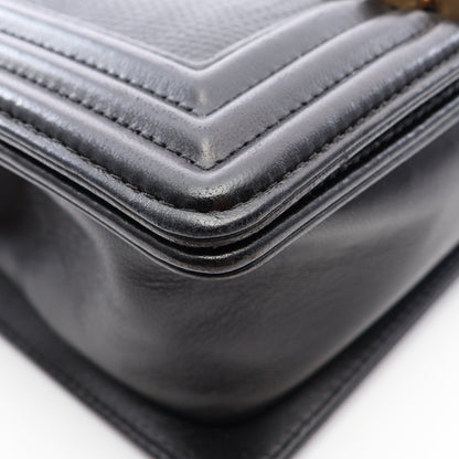 ボーイシャネル スモール チェーンショルダーバッグ レザー ブラック ゴールド金具 シャネル