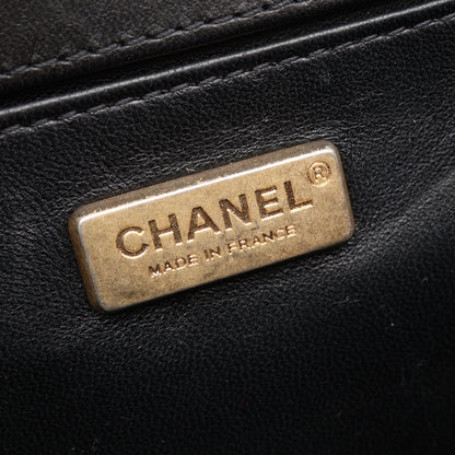 ボーイシャネル スモール チェーンショルダーバッグ レザー ブラック ゴールド金具 シャネル