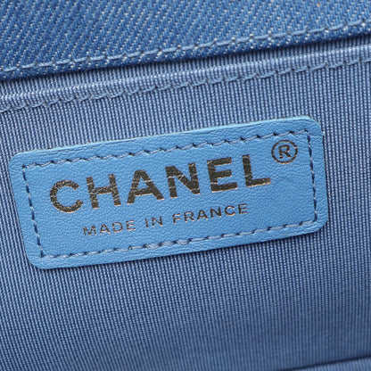 ボーイシャネル スモール チェーンショルダーバッグ デニム ブルー ゴールド金具 シャネル