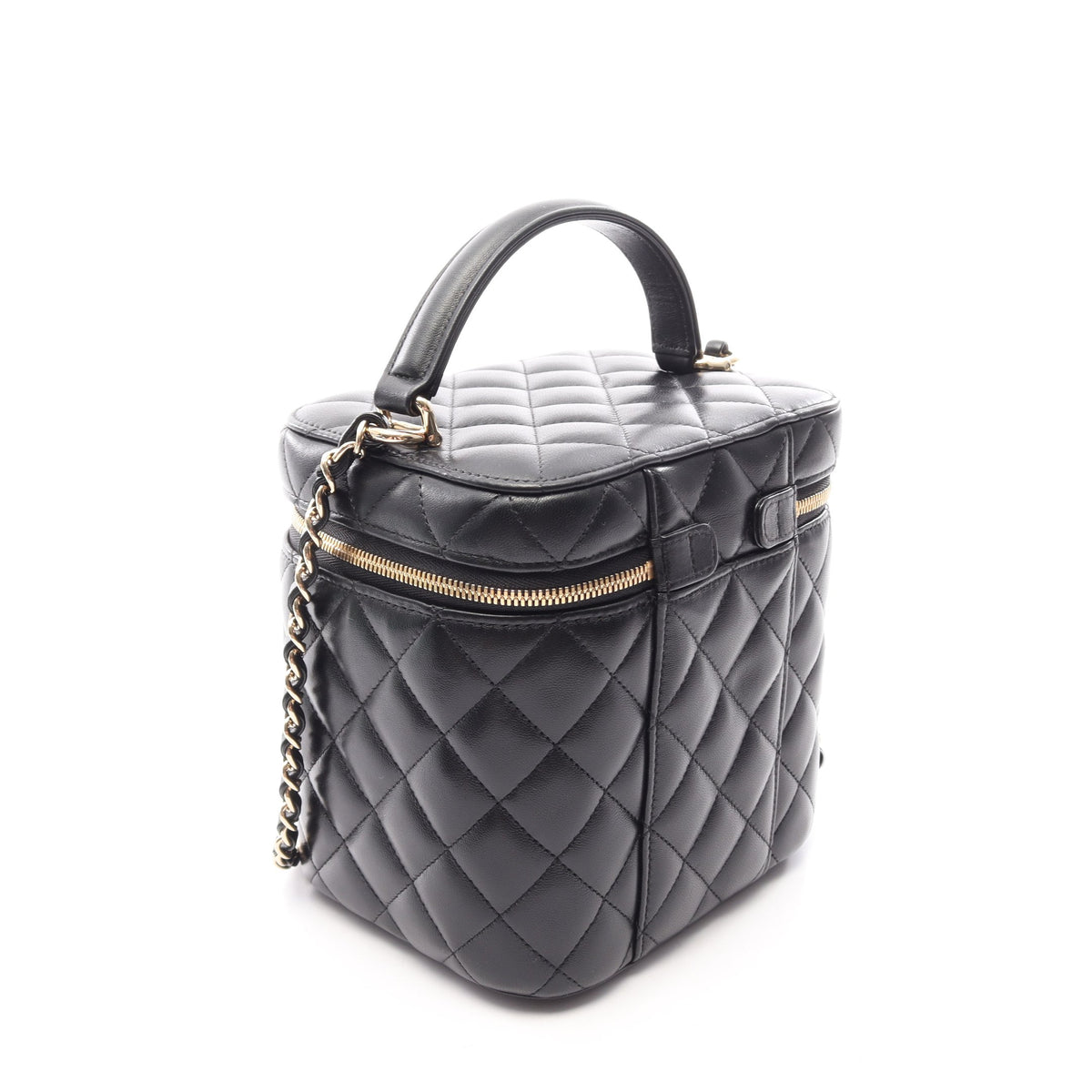 ココマーク バニティバッグ 2WAY チェーンショルダーバッグ ラムスキン ブラック ゴールド金具 シャネル バッグ CHANEL