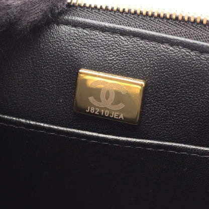 ココマーク バニティバッグ 2WAY チェーンショルダーバッグ ラムスキン ブラック ゴールド金具 シャネル バッグ CHANEL
