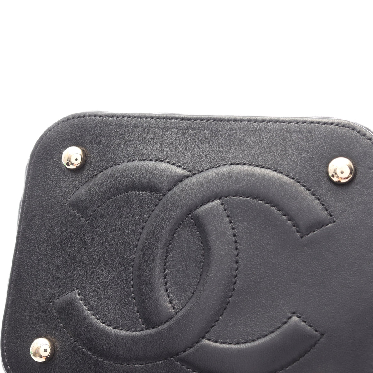 ココマーク バニティバッグ 2WAY チェーンショルダーバッグ ラムスキン ブラック ゴールド金具 シャネル バッグ CHANEL
