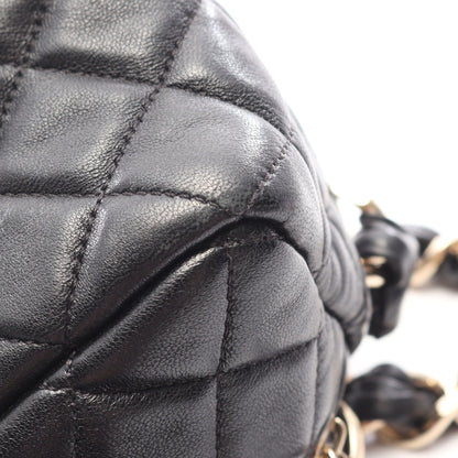 マトラッセ チェーン クラッチバッグ ラムスキン ブラック ゴールド金具 シャネル