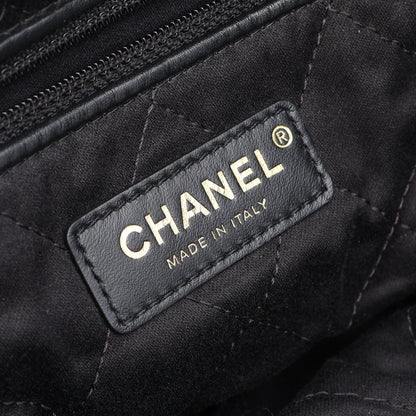 シャネル22 バックパック ナップサック レザー ブラック ゴールド金具 シャネル