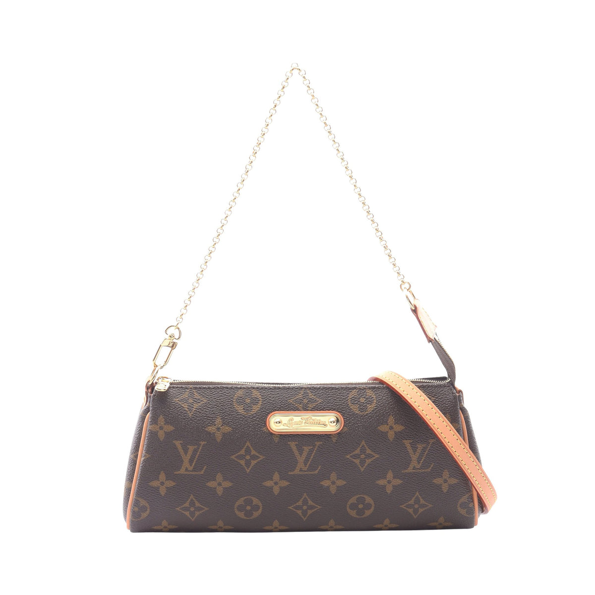 エヴァ モノグラム 2WAY チェーンショルダーバッグ PVC レザー ブラウン ルイヴィトン バッグ LOUIS VUITTON