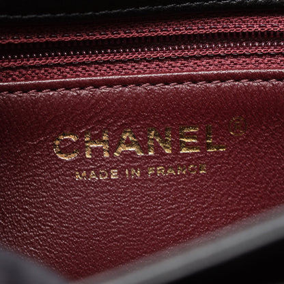 トレンディCC トップハンドル 2WAY ハンドバッグ ラムスキン ブラック ゴールド金具 シャネル