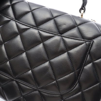 トレンディCC トップハンドル 2WAY ハンドバッグ ラムスキン ブラック ゴールド金具 シャネル