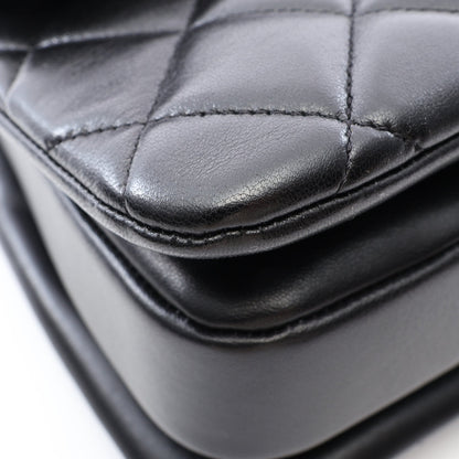 トレンディCC トップハンドル 2WAY ハンドバッグ ラムスキン ブラック ゴールド金具 シャネル