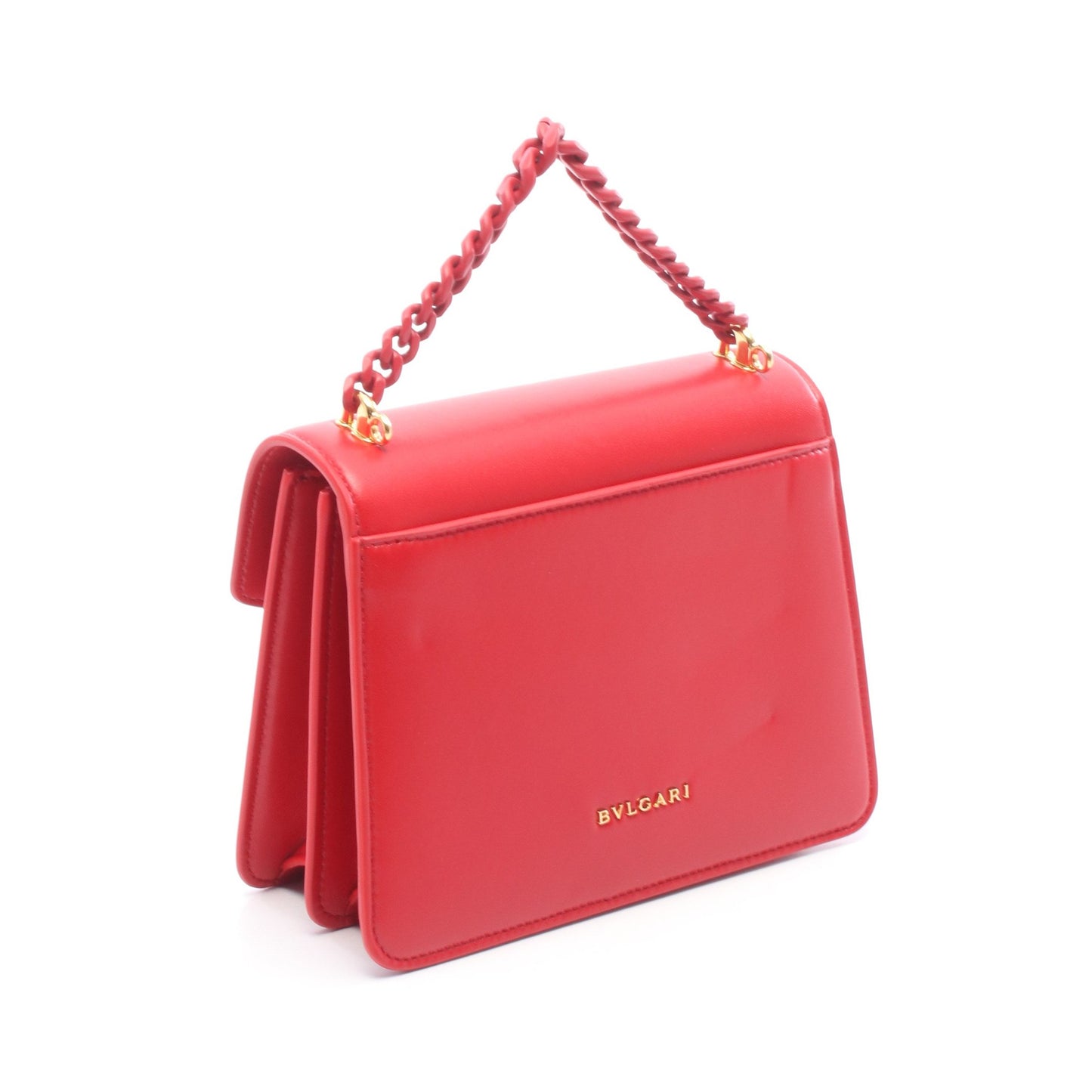 セルペンティ フォーエバー 2WAY チェーンハンドバッグ レザー レッド ブルガリ