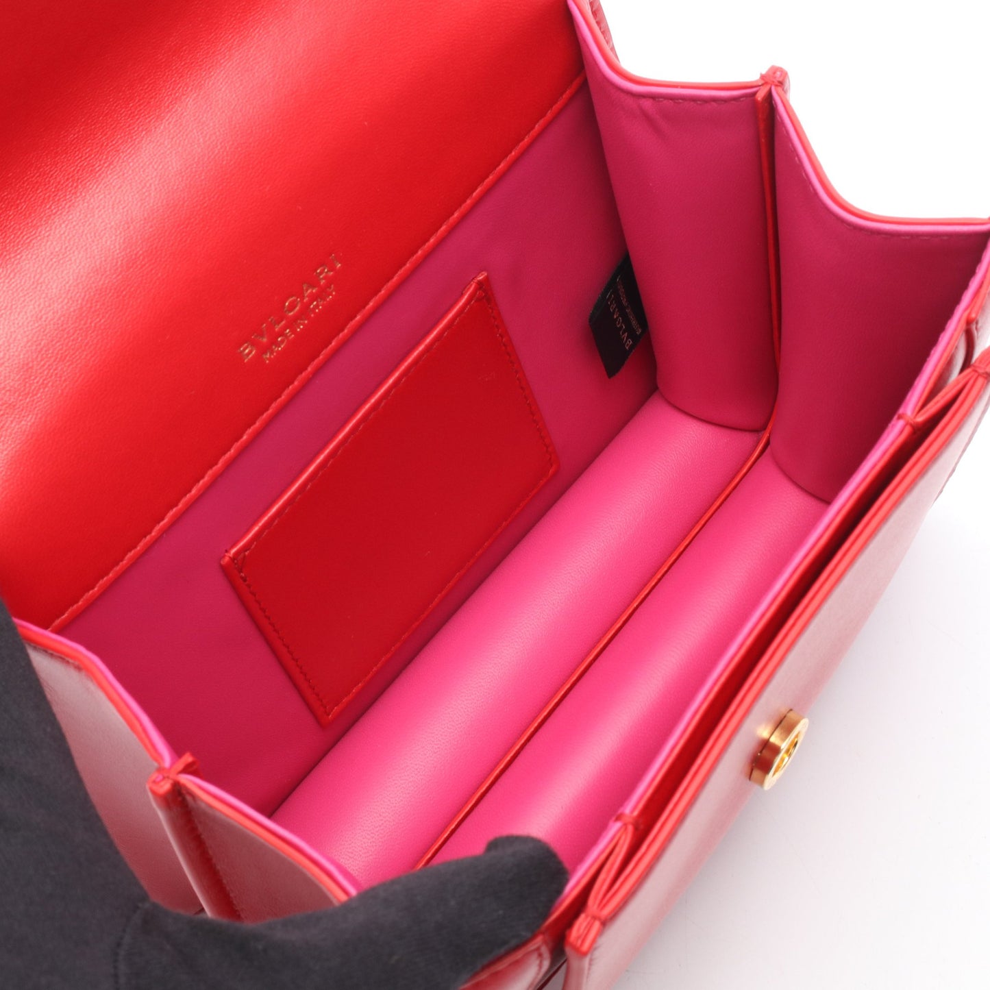 セルペンティ フォーエバー 2WAY チェーンハンドバッグ レザー レッド ブルガリ