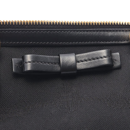 LOGO JACQUARD ロゴジャガード ハンドバッグ キャンバス レザー ブラック プラダ