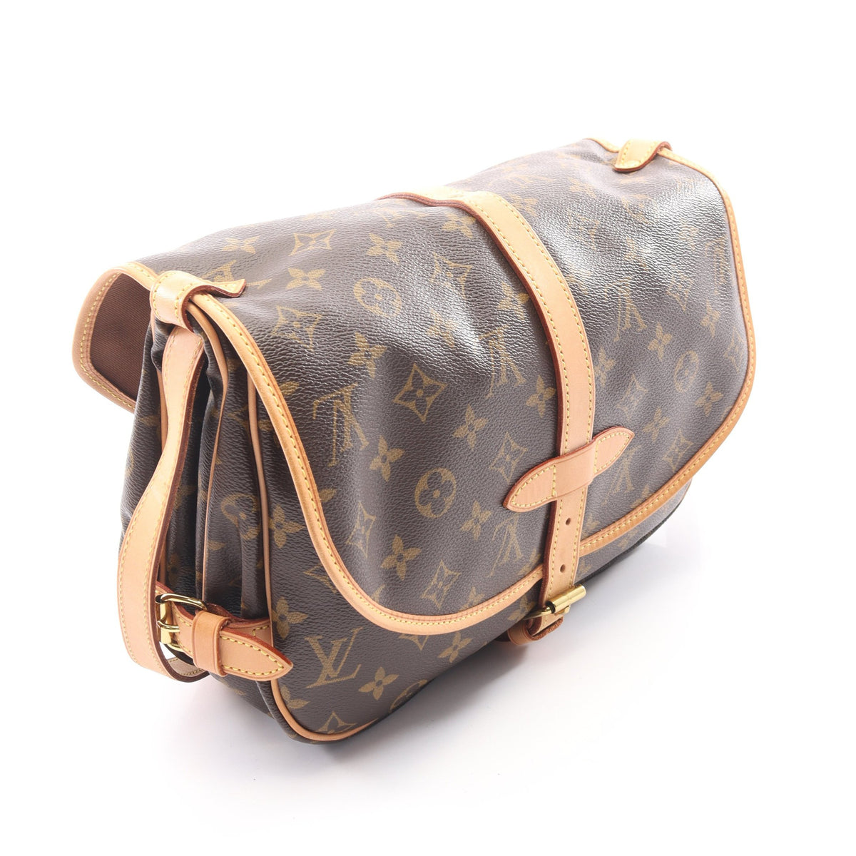 ソミュール30 モノグラム ショルダーバッグ PVC レザー ブラウン ルイヴィトン バッグ LOUIS VUITTON