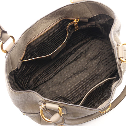 VIT.DAINO ハンドバッグ レザー グレー プラダ バッグ PRADA