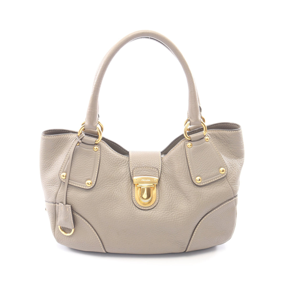 VIT.DAINO ハンドバッグ レザー グレー プラダ バッグ PRADA