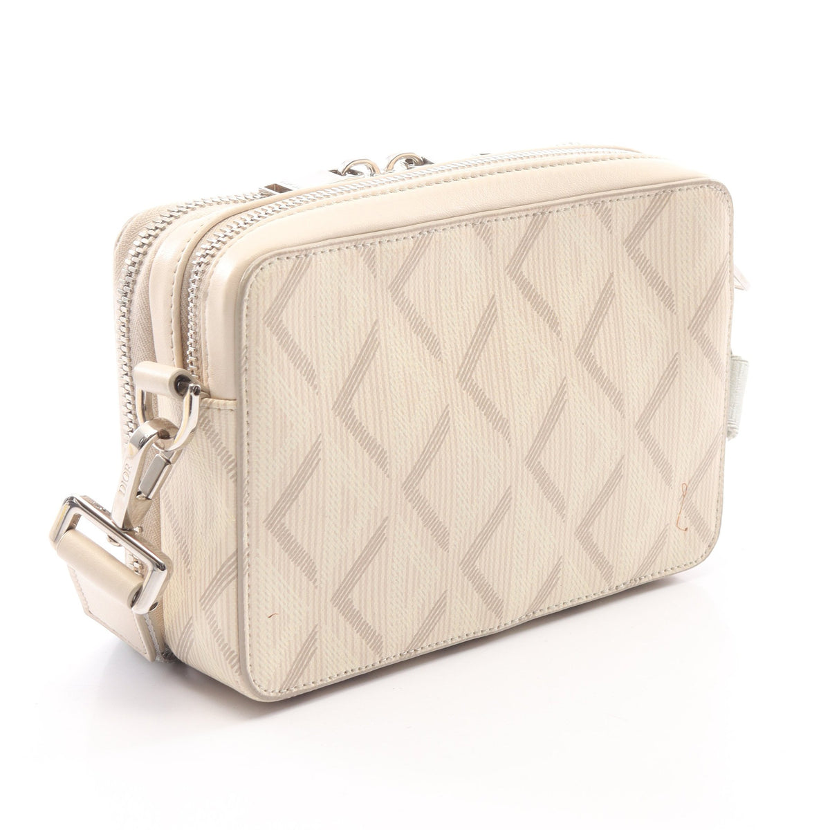 メッセンジャー ポーチ CDダイヤモンド ショルダーバッグ PVC レザー アイボリー ディオール バッグ DIOR