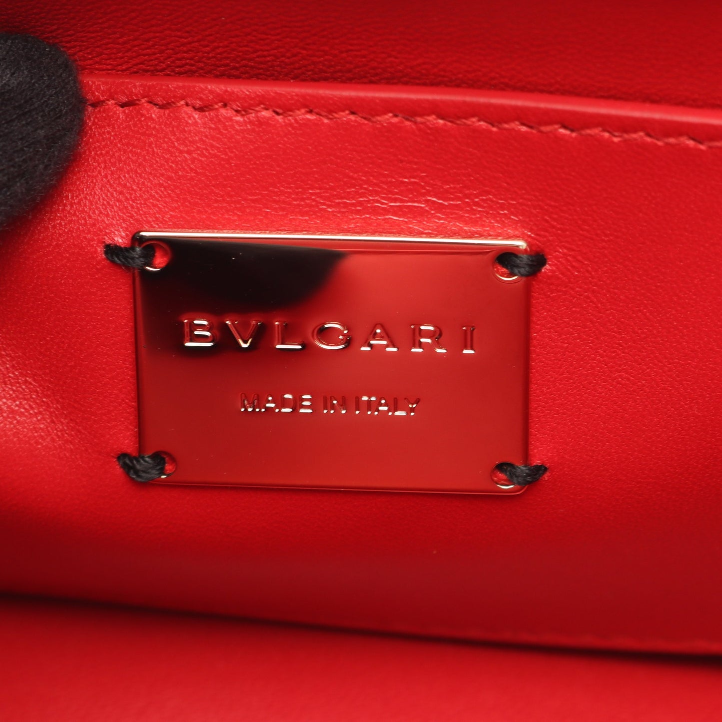 セルペンティ ダイヤモンドブラスト 2WAY ハンドバッグ レザー レッド ブルガリ