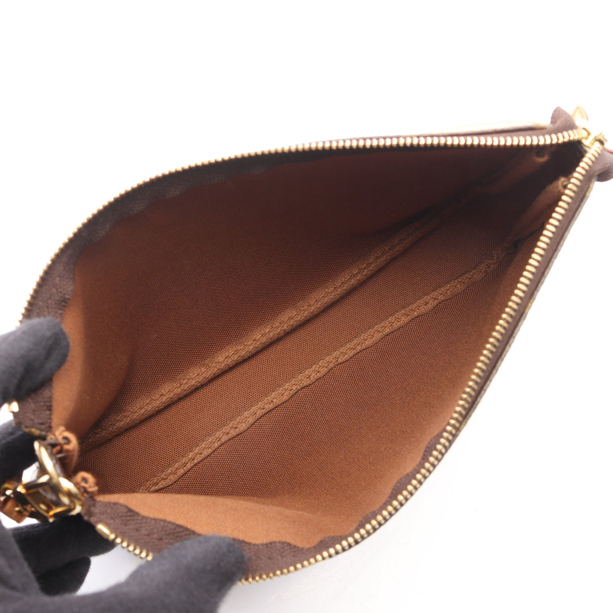 ポシェットアクセソワール モノグラム ハンドバッグ PVC レザー ブラウン ルイヴィトン バッグ LOUIS VUITTON